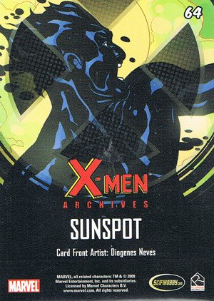 Rittenhouse Archives X-Men Archives Base Card 64 Sunspot