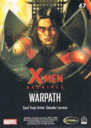 Rittenhouse Archives X-Men Archives Base Card 67 Warpath