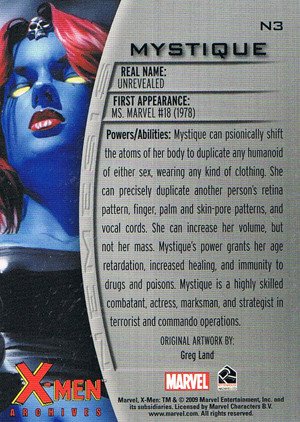 Rittenhouse Archives X-Men Archives Nemesis Card N3 Mystique