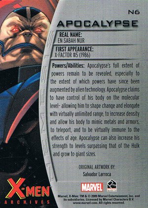 Rittenhouse Archives X-Men Archives Nemesis Card N6 Apocalypse