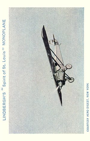 New England Confectionery Airplane Pictures Base Card 2 Lindbergh's Spirit of St. Louis Monoplane