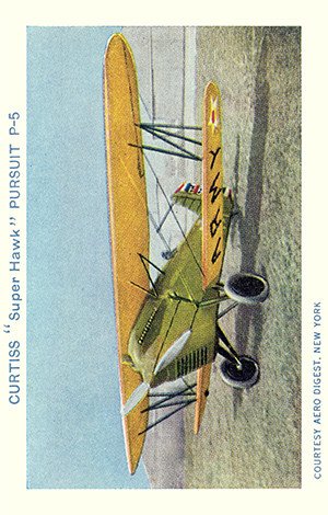 New England Confectionery Airplane Pictures Base Card 7 Curtiss Super Hawk Pursuit P-5