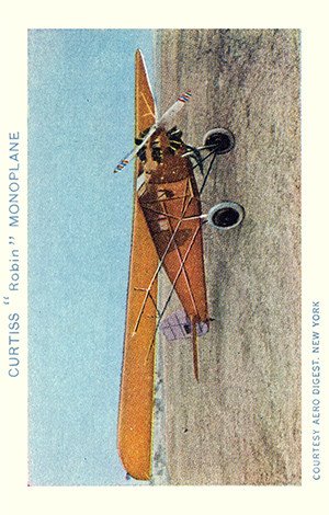 New England Confectionery Airplane Pictures Base Card 9 Curtiss Robin Monoplane