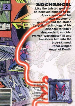 Fleer/Skybox X-Men '97 Timelines (Marvel Premium) Base Card 2 Archangel