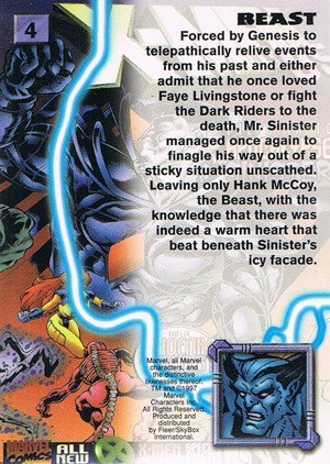 Fleer/Skybox X-Men '97 Timelines (Marvel Premium) Base Card 4 Beast