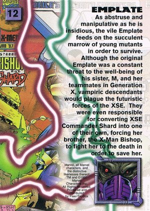 Fleer/Skybox X-Men '97 Timelines (Marvel Premium) Base Card 12 Emplate