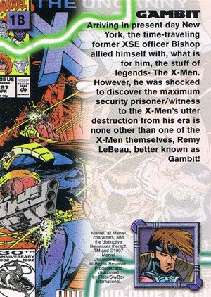 Fleer/Skybox X-Men '97 Timelines (Marvel Premium) Base Card 18 Gambit