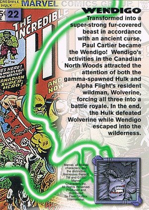 Fleer/Skybox X-Men '97 Timelines (Marvel Premium) Base Card 22 Wendigo