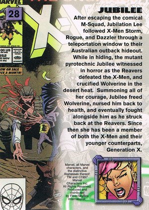 Fleer/Skybox X-Men '97 Timelines (Marvel Premium) Base Card 28 Jubilee