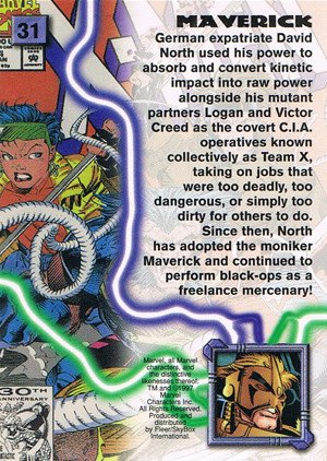 Fleer/Skybox X-Men '97 Timelines (Marvel Premium) Base Card 31 Maverick