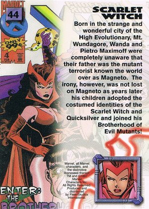 Fleer/Skybox X-Men '97 Timelines (Marvel Premium) Base Card 44 Scarlet Witch
