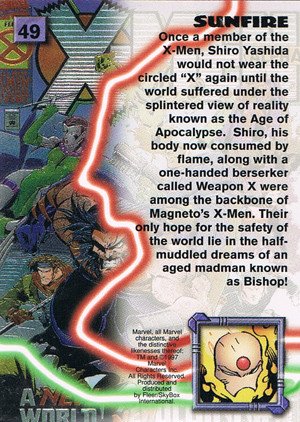 Fleer/Skybox X-Men '97 Timelines (Marvel Premium) Base Card 49 Sunfire