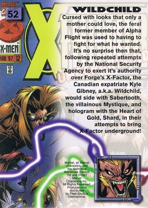 Fleer/Skybox X-Men '97 Timelines (Marvel Premium) Base Card 52 Wildchild