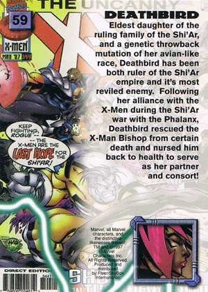 Fleer/Skybox X-Men '97 Timelines (Marvel Premium) Base Card 59 Deathbird
