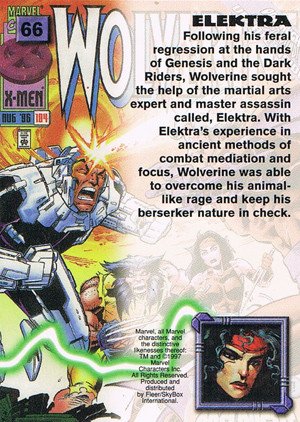 Fleer/Skybox X-Men '97 Timelines (Marvel Premium) Base Card 66 Elektra