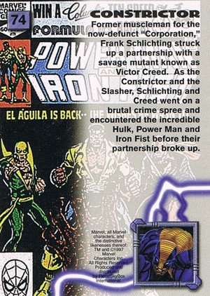 Fleer/Skybox X-Men '97 Timelines (Marvel Premium) Base Card 74 Constrictor