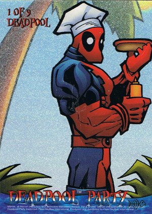 Fleer/Skybox X-Men '97 Timelines (Marvel Premium) Deadpool Party Card 1 of 9 Deadpool