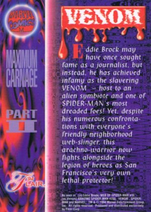 Fleer Marvel Annual Flair '94 Base Card 136 Venom