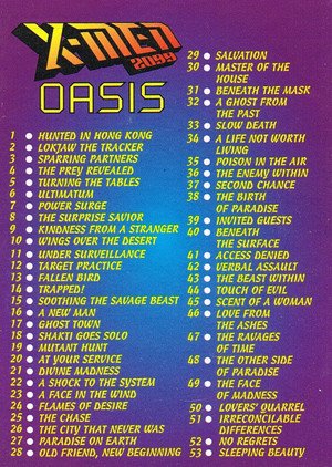 Fleer/Skybox X-Men 2099: Oasis Base Card 90 Checklist