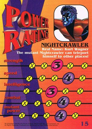 Fleer/Skybox X-Men .99 Base Card 15 Nightcrawler