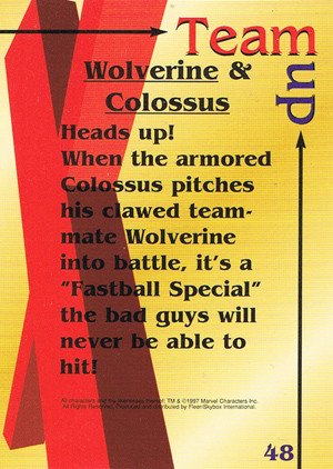 Fleer/Skybox X-Men .99 Base Card 48 Wolverine & Colossus