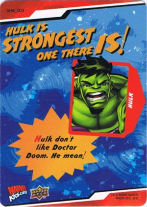 Upper Deck Marvel Super Hero Squad Base Card 3 Hulk