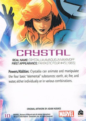 Rittenhouse Archives Women of Marvel Base Card 10 Crystal