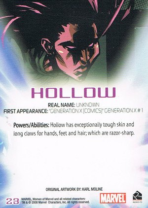 Rittenhouse Archives Women of Marvel Base Card 23 Hollow