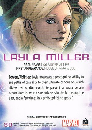 Rittenhouse Archives Women of Marvel Base Card 30 Layla Miller