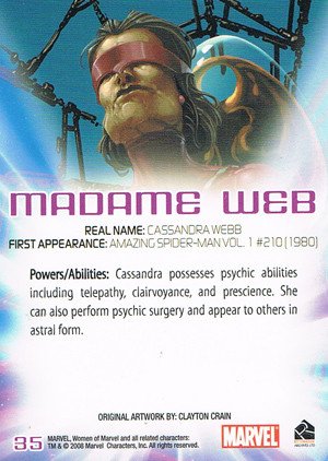 Rittenhouse Archives Women of Marvel Base Card 35 Madame Web