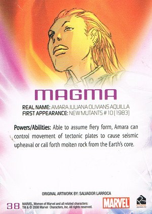 Rittenhouse Archives Women of Marvel Base Card 38 Magma