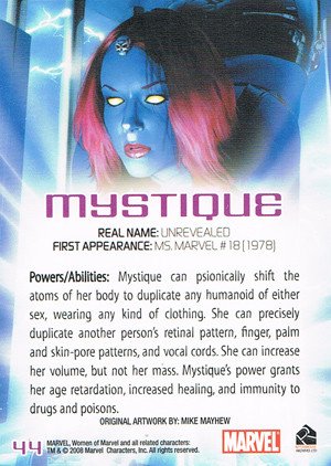 Rittenhouse Archives Women of Marvel Base Card 44 Mystique