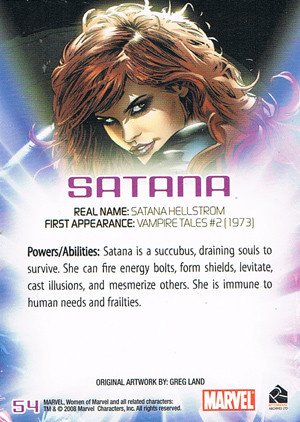 Rittenhouse Archives Women of Marvel Base Card 54 Satana
