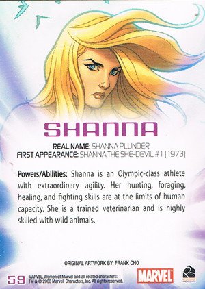 Rittenhouse Archives Women of Marvel Base Card 59 Shanna