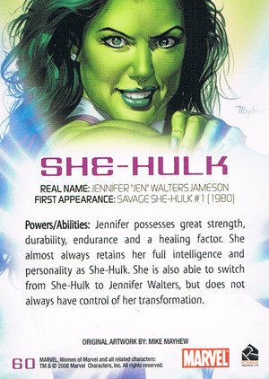 Rittenhouse Archives Women of Marvel Base Card 60 She-Hulk