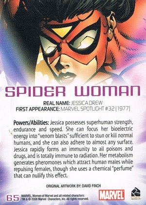 Rittenhouse Archives Women of Marvel Base Card 65 Spider Woman