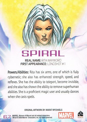 Rittenhouse Archives Women of Marvel Base Card 67 Spiral