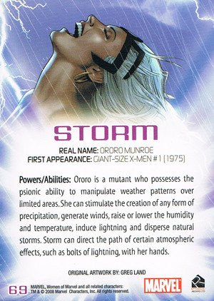 Rittenhouse Archives Women of Marvel Base Card 69 Storm