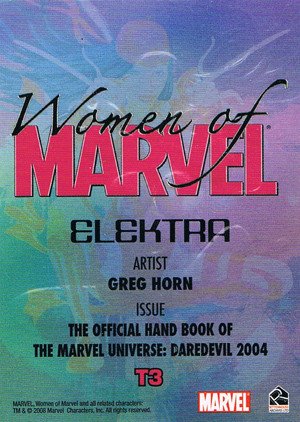 Rittenhouse Archives Women of Marvel Embossed Card T3 Elektra