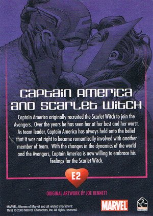 Rittenhouse Archives Women of Marvel Embrace Card E2 Captain America and Scarlet Witch