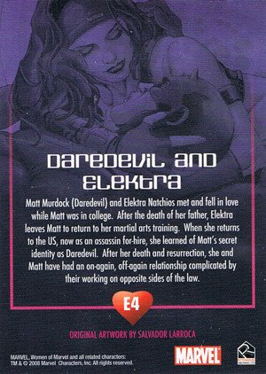 Rittenhouse Archives Women of Marvel Embrace Card E4 Daredevil and Elektra