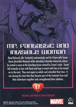Rittenhouse Archives Women of Marvel Embrace Card E7 Mr. Fantastic and Invisible Woman