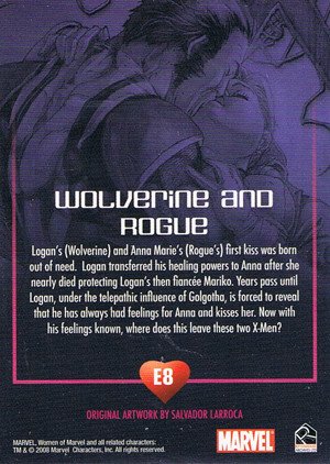 Rittenhouse Archives Women of Marvel Embrace Card E8 Wolverine and Rogue