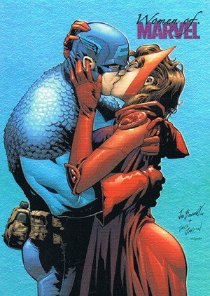 Rittenhouse Archives Women of Marvel Embrace Card E2 Captain America and Scarlet Witch