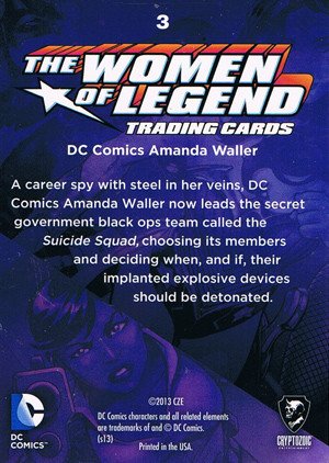 Cryptozoic DC Comics: The Women of Legend Base Card 3 DC Comics Amanda Waller