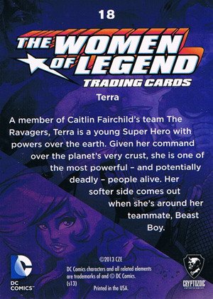 Cryptozoic DC Comics: The Women of Legend Base Card 18 Terra