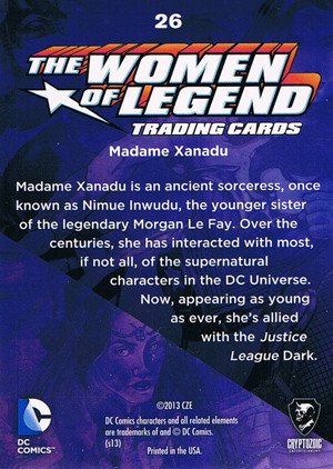 Cryptozoic DC Comics: The Women of Legend Base Card 26 Madame Xanadu