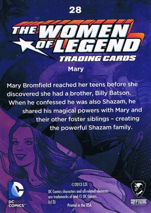 Cryptozoic DC Comics: The Women of Legend Base Card 28 Mary