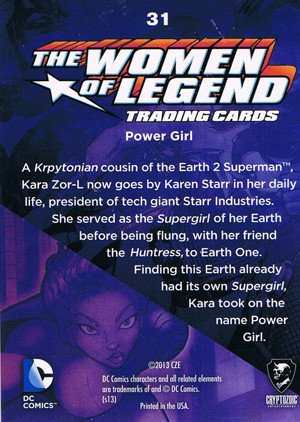 Cryptozoic DC Comics: The Women of Legend Base Card 31 Power Girl