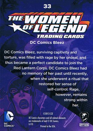 Cryptozoic DC Comics: The Women of Legend Base Card 33 DC Comics Bleez